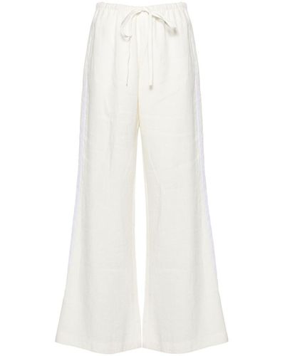 Forte Forte Elasticated Waist Linen Pants - White