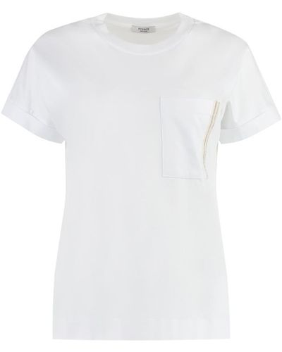Peserico Cotton Crew-neck T-shirt - White
