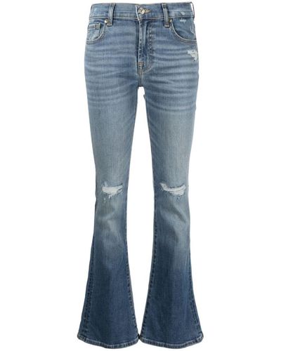 7 For All Mankind Mid-rise Flared Jeans - Blue