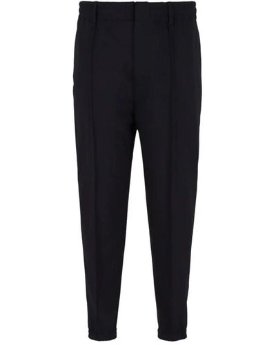 Emporio Armani Pressed-crease Tapered Leg Pants - Blue