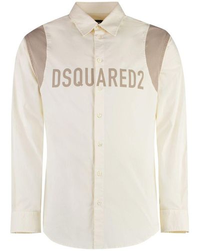 DSquared² Cream And Cotton Blend Shirt - Natural