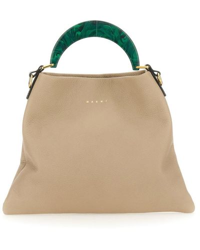 Marni Small Patent Leather Hobo Bag - Green