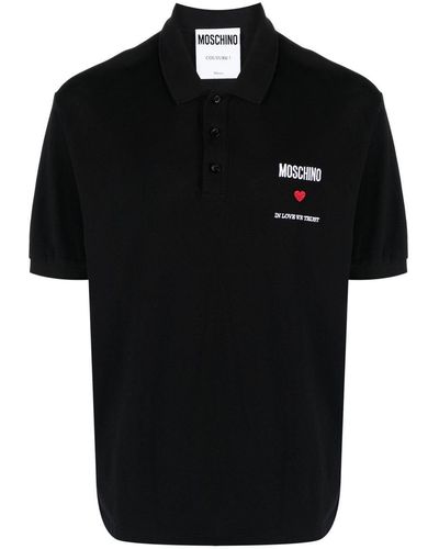 Moschino Polo Shirt With Embroidery - Black