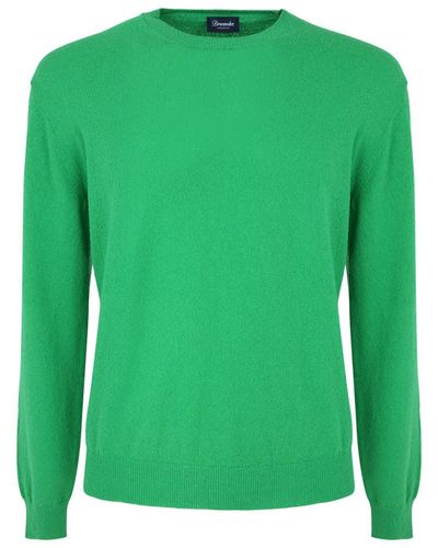 Drumohr Long Sleeves Crew Neck T-shirt Clothing - Green