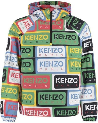 KENZO All-over Logo Raincoat - Green