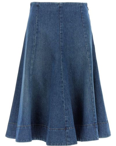 Khaite 'Lennox' Skirt - Blue