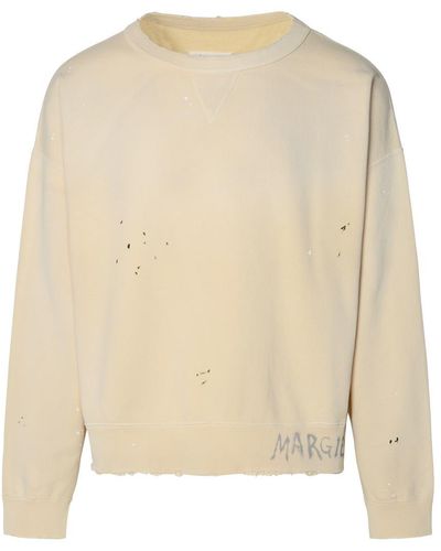 Maison Margiela Cream Cotton Sweatshirt - Natural