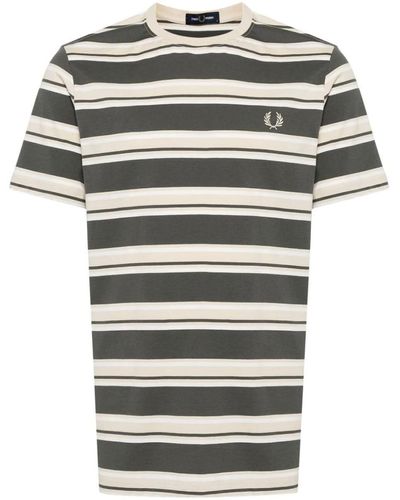 Fred Perry Fp Stripe T-Shirt - Grey