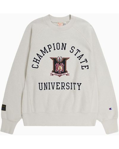 Champion Light Cotton Blend Crew Neck Sweatshirt - Gray
