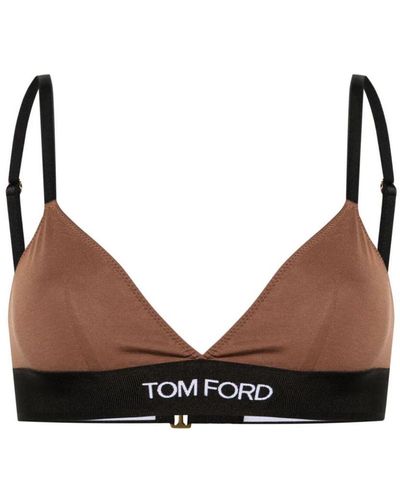 Tom Ford Signature Jersey Triangle Bra - Women's - Modal/elastane - Brown