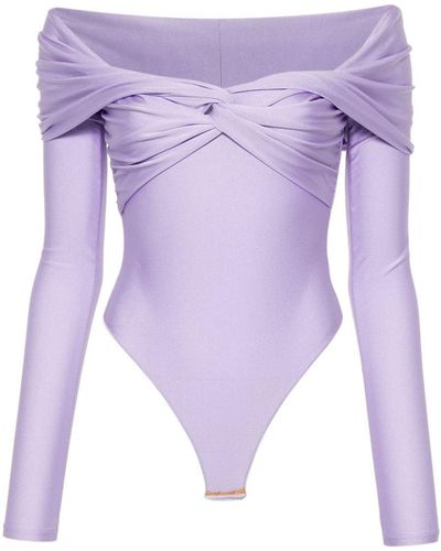 ANDAMANE Kendall Off Shoulder Bodysuit - Purple