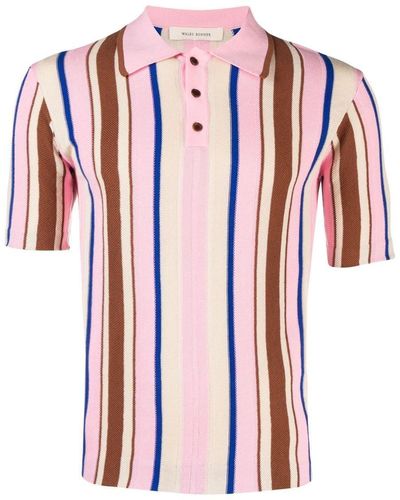 Wales Bonner Optimist Striped Cotton Polo Shirt - Red