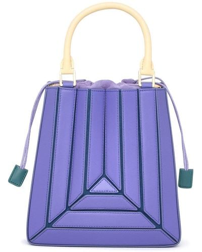 Mlouye Purple Leather Sera Tall Bag