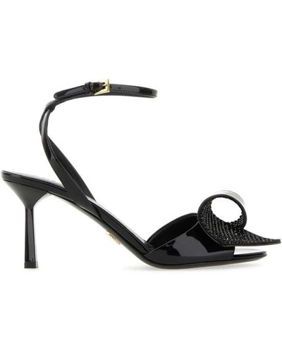 Prada 75 Crystal-Embellished Sandals - Black