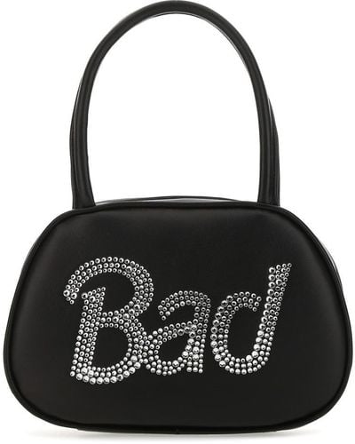 AMINA MUADDI Bad Embellished Top Handle Bag - Black
