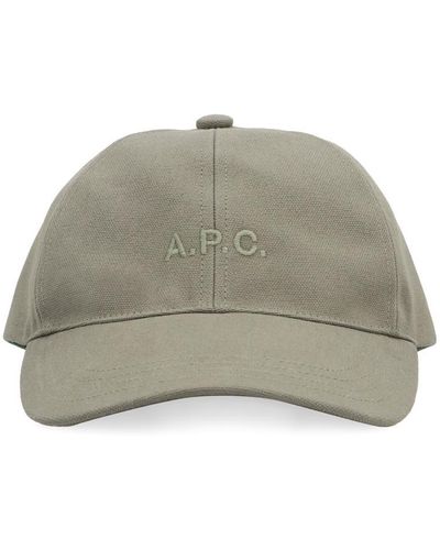 A.P.C. Charlie Embroidered Baseball Cap - Grey