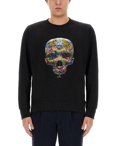 PS by Paul Smith Skull Sticker Print Sweatshirt - Black