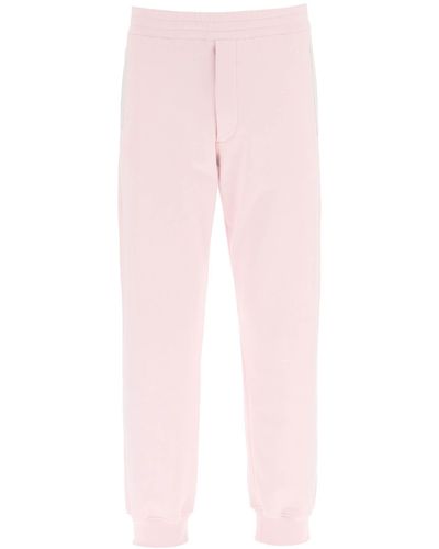 Alexander McQueen Sweatpants With Selvedge Logo Band - Pink