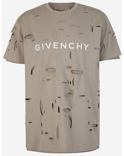Givenchy Cotton Destroyed T-shirt - Grey