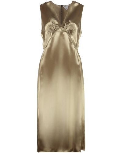 Bottega Veneta Satin Dress - Natural