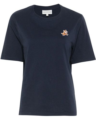 Maison Kitsuné Speedy Fox Cotton T-Shirt - Blue
