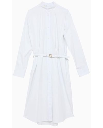 Fendi White Chemisier Dress With Belt