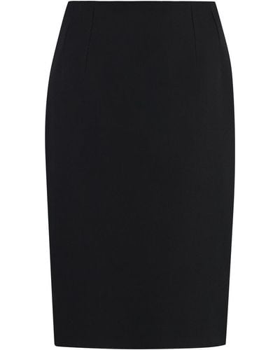 Versace Wool Pencil Skirt - Black