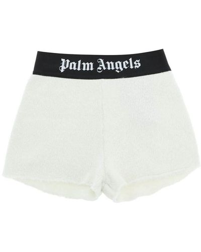 Palm Angels Bouclé Knit Shorts - White
