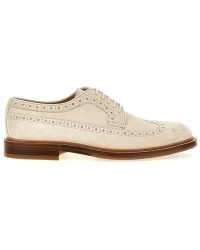 Brunello Cucinelli Dovetail Lace-Up Shoes - White
