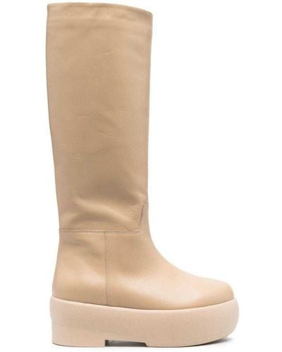 Gia Borghini Tubular Chunky-Sole Boots - White