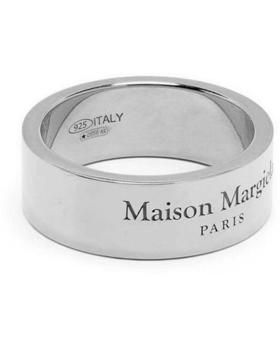 Maison Margiela Engraved Logo Ring Accessories - Gray