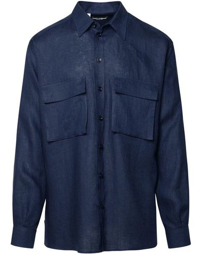 Dolce & Gabbana Shirt With Pockets - Blue