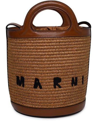 Marni Tropicalia Mini Raffia Basket - Brown