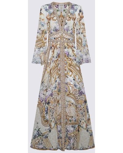 Camilla Multicolour Silk Dress - Natural
