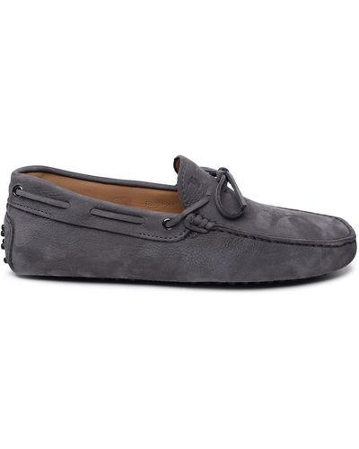 Tod's Grey Suede Loafers