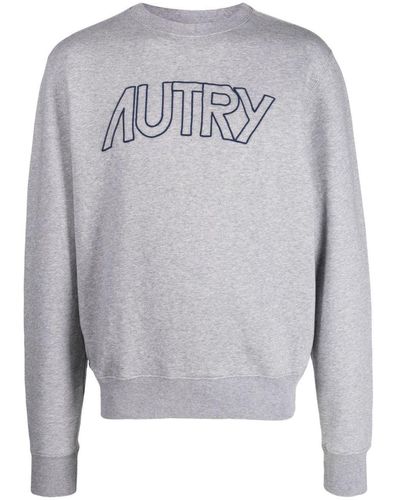 Autry Cotton Sweatshirt With Logo Print - Grey