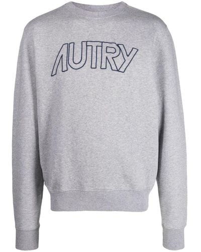 Autry Cotton Sweatshirt With Logo Print - Gray