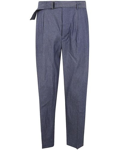Michael Kors Belted Chambray Trouser - Blue