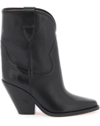 Isabel Marant Leyane Leather Cowboy Boots - Black