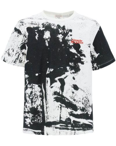 Alexander McQueen Fold Print T Shirt - Black