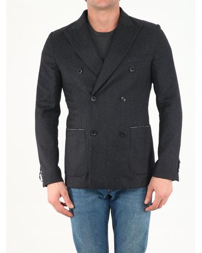 Tonello Double-breasted Jacket - Blue