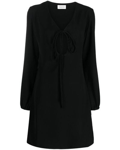 P.A.R.O.S.H. Abito V-neck Keyhole Dress - Black