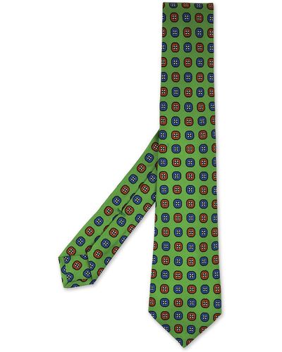 Kiton Tie With Pattern - Green