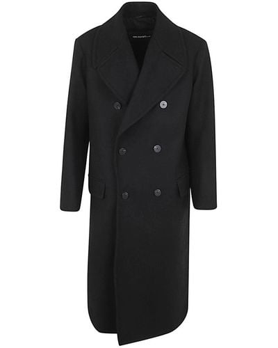Neil Barrett Wide Slim Double-breasted Long Coat Clothing - Black