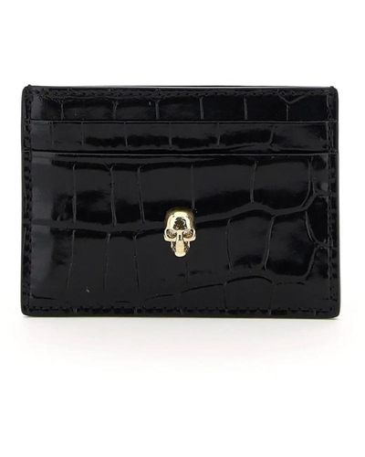 Alexander McQueen Skull Card Holder - Black