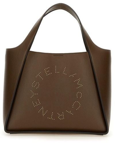 Stella McCartney Shoulder Bag With Logo - Brown