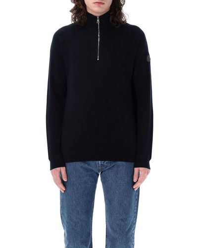 Moncler Half Zipped Collar Sweater - Black