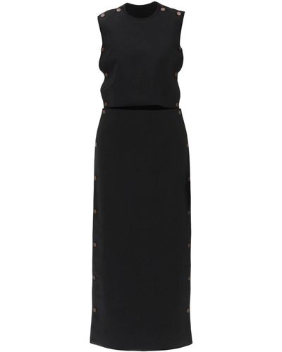 Y. Project Y Project Dual Material Maxi Dress With Snap Panels - Black