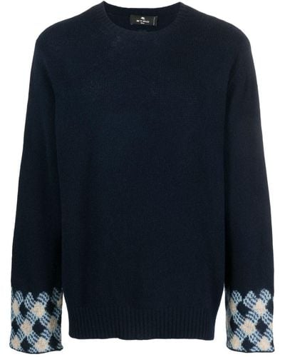 Etro Intarsia-knit Virgin Wool Jumper - Blue