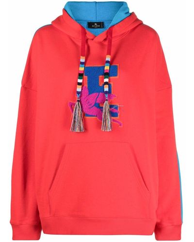 Etro Colour-block Embroidered Logo Hoodie